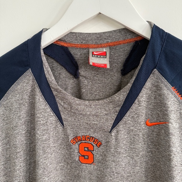 Syracuse Nike Team Fit Dry Navy Grey Orange Long Sleeve Tech Shirt Men Large EUC - Picture 2 of 13